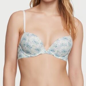 Victoria's Secret LOVE CLOUD Push-Up Plunge Bra Size 36 B Floral Printed